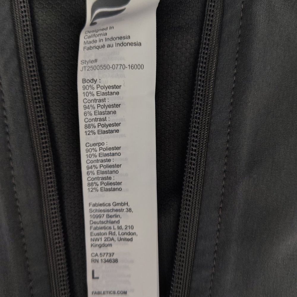 Fabletics Men's Charcoal Windbreaker - Picture 3 of 4